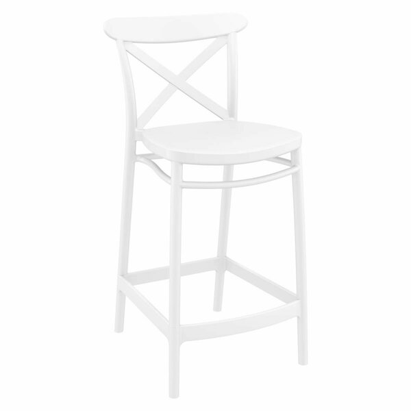 Facelift First 25.6 in. Cross  Counter Stool  White FA2843623